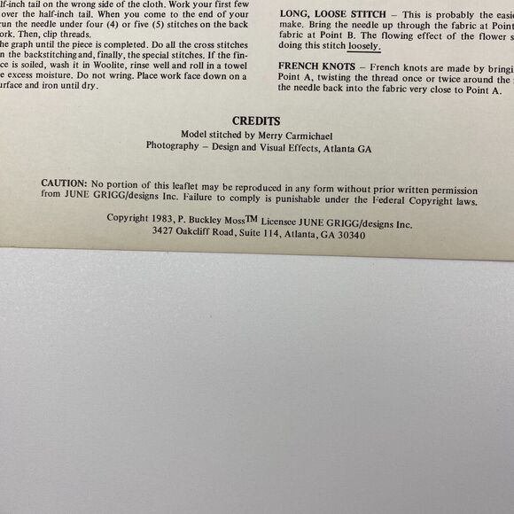 P Buckley Moss Adam and Amy Cross Stitch Pattern Chart 104 VTG 1983 Leaflet Farm - Picture 6 of 9